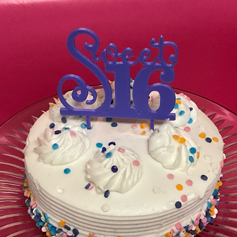 New! Sweet 16 Cake Topper 3D Cake Topper Sweet Sixteen Customizable Cake Topper